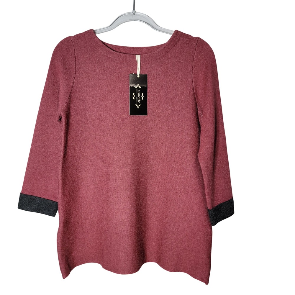 Nanette Lepore Womens Wool Blend Sweater M Side Zips Pullover NWT
